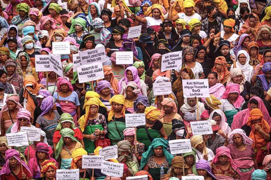 Manipur: ITLF holds protest rally, demands separate Union Territory