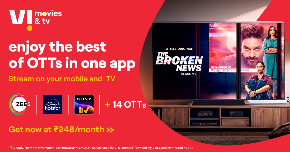 Vi Movies & TV App Introduces New Subscription Plans with Access to 17 OTT Apps